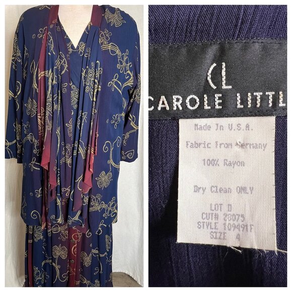 Vintage Carole Little Petites Size 4 Boho Jacket Blouse & Skirt Set - Picture 3 of 16